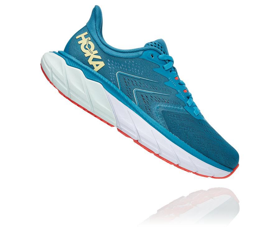 Hoka One One Arahi 5 Löparskor Dam - Blå/Vita - FUXAT-5013